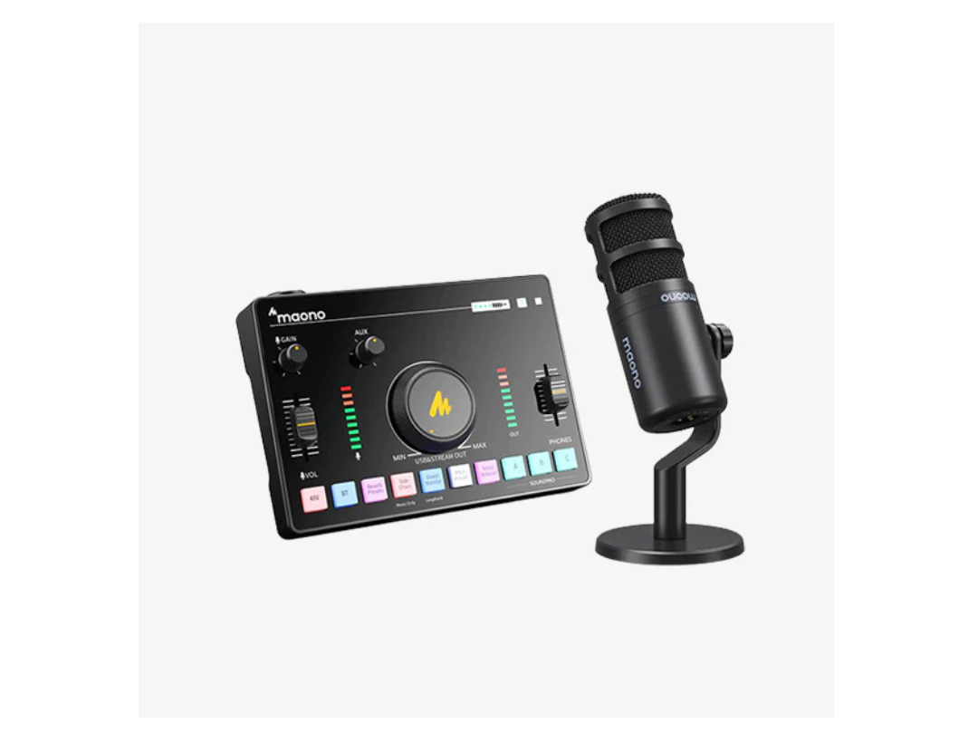 Maonocaster AME2A All-In-One Podcast Equipment Audio Interface Bundle with XLR Condenser Microphone for Recording, Streaming, Voice Over, Youtube, PC, Guitar - Black Maonocaster AME2A All-In-One Podcast Equipment Audio Interface Bundle with XLR Condenser Microphone for Recording, Streaming, Voice Over, Youtube, PC, Guitar - Black